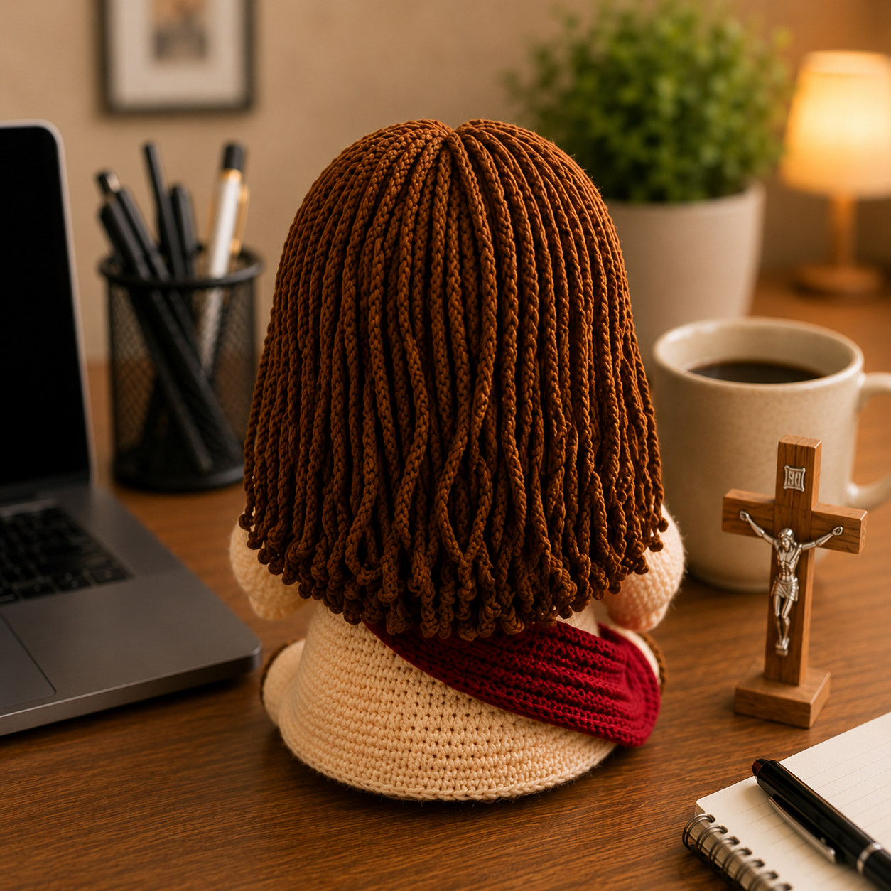 WoolyArtis™ | Emotional Support Jesus Crochet Doll | Handmade Christian Gift | Cute Jesus Plush | Faith Encouragement Gift