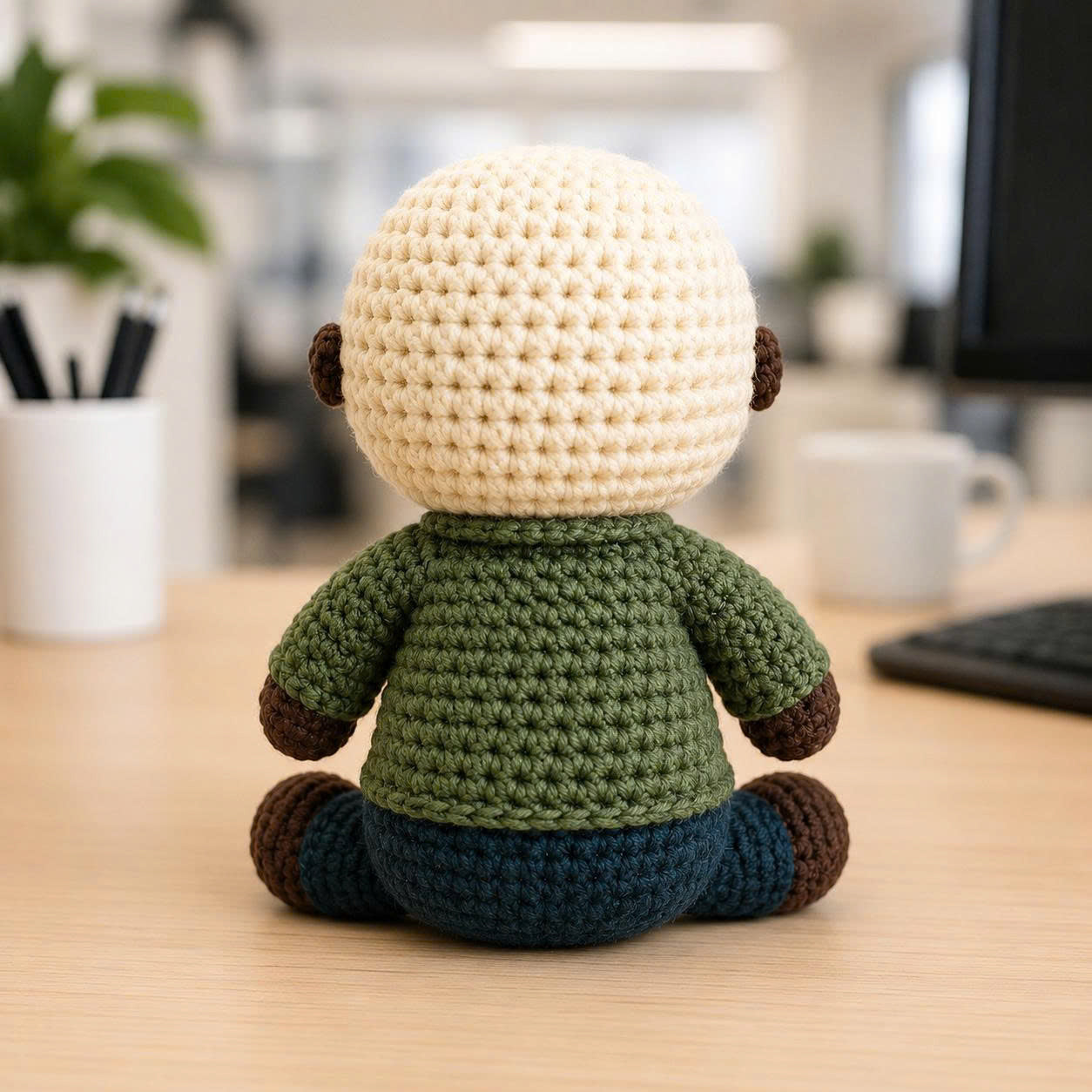 WoolyArtis™ | Emotional Support Jason Crochet Doll | Jason Amigurumi | Funny Crochet Gift | Personalized Desk Buddy