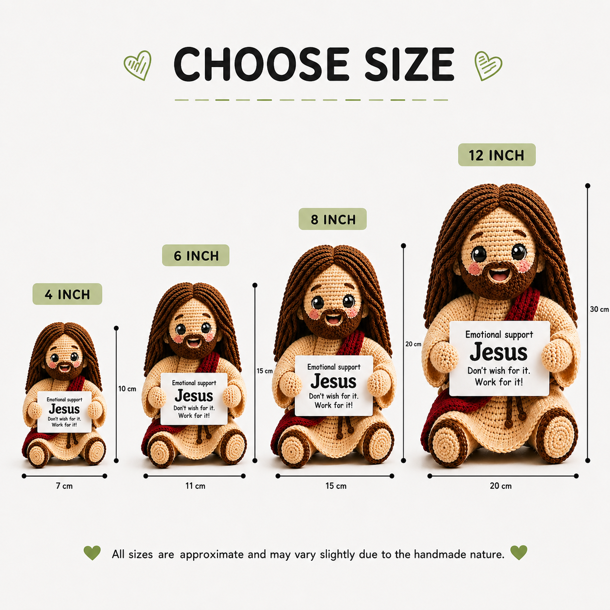 WoolyArtis™ | Emotional Support Jesus Crochet Doll | Handmade Christian Gift | Cute Jesus Plush | Faith Encouragement Gift