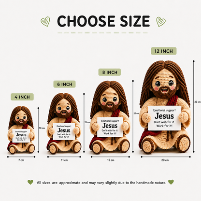 WoolyArtis™ | Emotional Support Jesus Crochet Doll | Handmade Christian Gift | Cute Jesus Plush | Faith Encouragement Gift