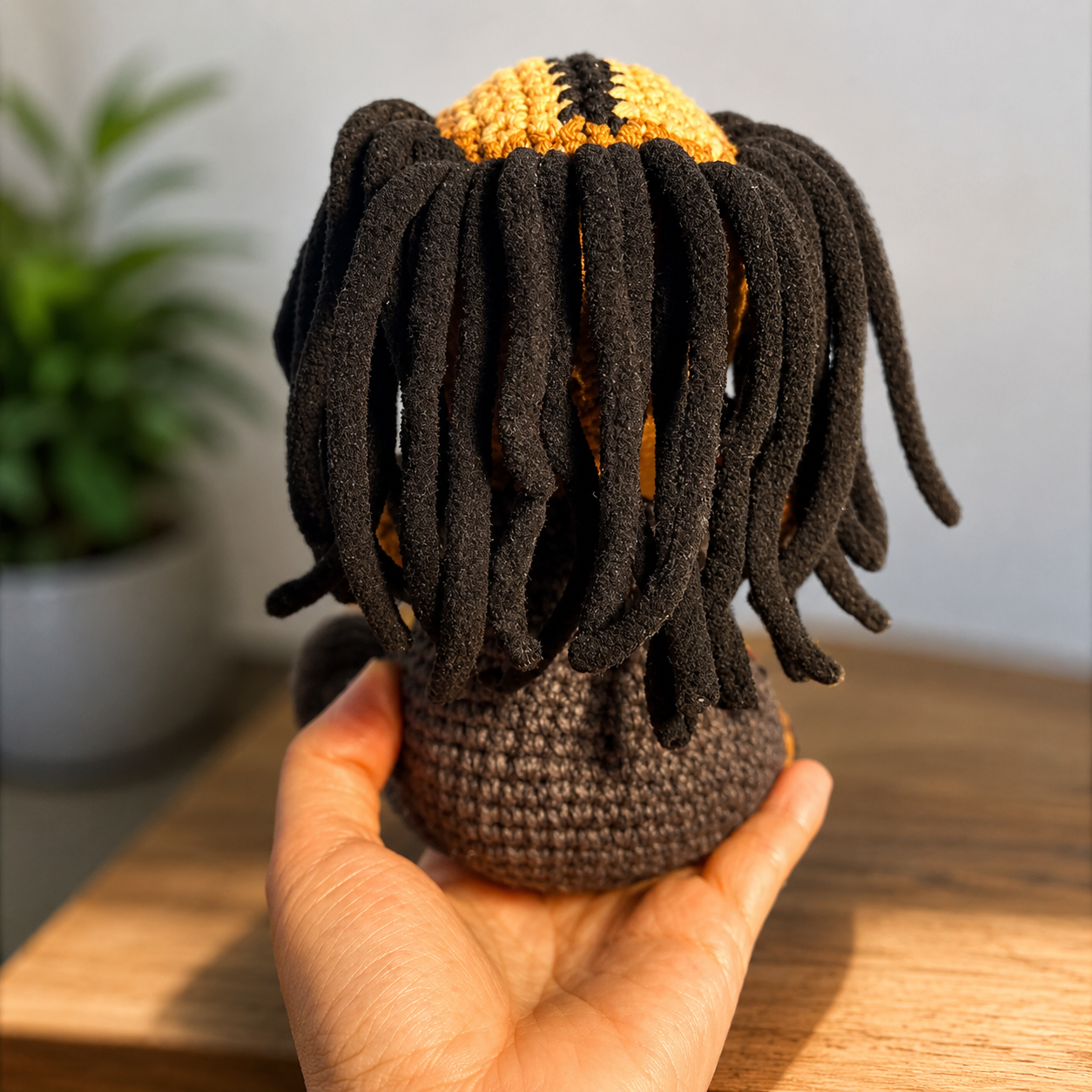 WoolyArtis™ | Emotional Support Predator Crochet Plush – Handmade Sci-Fi Monster Doll with Personalized Quote