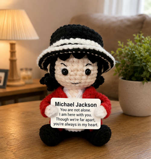 WoolyArtis™ | Michael Inspired Crochet Doll – Handmade Fan Keepsake, Emotional Support Gift, Cute Desk Companion & Stress Relief Plush