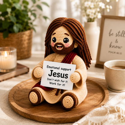 WoolyArtis™ | Emotional Support Jesus Crochet Doll | Handmade Christian Gift | Cute Jesus Plush | Faith Encouragement Gift