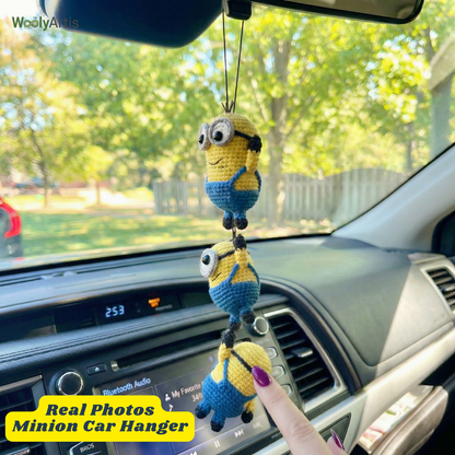 WoolyArtis™ - Crochet Minion Car Hanging - WoolyArtis