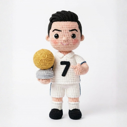 WoolyArtis™ - Emotional Support Art CR7 Crochet Doll - WoolyArtis