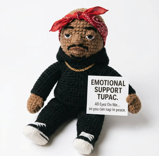 Meet your new comfort companion—a handcrafted crochet amigurumi doll inspired by iconic cultural figures. This soft, huggable creation combines meticulous artisanal detail with therapeutic tactile appeal, making it an ideal emotional support companion for moments when you need grounding and comfort. The plush construction invites gentle handling, while its thoughtful design serves as a meaningful decorative piece for shelves, desks, or bedside tables. Perfect for collectors of unique fiber art, stress relie