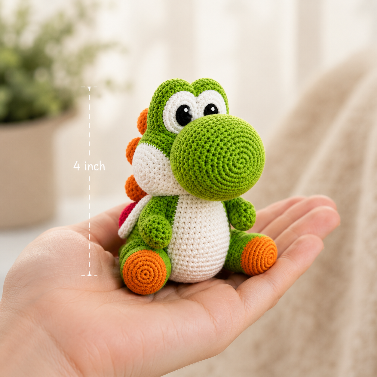 WoolyArtis™ | Crochet Green Dinosaur Plush | Handmade Emotional Support Dino | Cute Desk Buddy | Motivational Crochet Gift | Kawaii Amigurumi Stuffed Animal